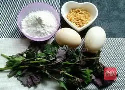 Illustration of how to make perilla and shrimp egg pancakes 1