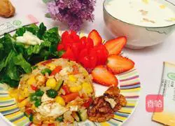 Colorful Egg Fried Rice Recipe Illustration 3