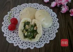 Illustration of how to make shrimp and water spinach buns 19
