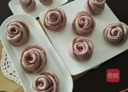 Illustration of how to make purple sweet potato and rose steamed buns 17