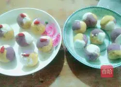 Illustration of how to make steamed three-color glazed glutinous rice balls 12