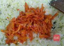 Illustration of how to make fried rice with wasabi stems 10