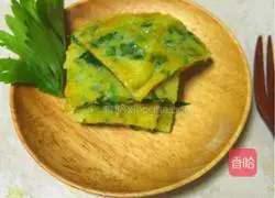 Illustration of how to make celery leaf pancakes 7