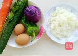 Illustration of how to make big tree fried rice 1