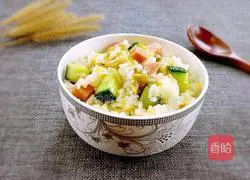 Illustration of how to make mustard fried rice 9