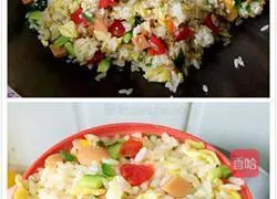 Ham Sausage and Egg Fried Rice Practice illustration 6