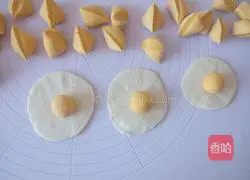 Illustration of how to make pumpkin blossom steamed buns 13