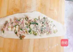 Illustration of how to make meaty steamed buns 4