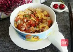 Illustration of how to make ham fried rice 10