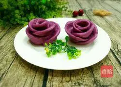 Illustration of how to make purple sweet potato and rose steamed buns 18