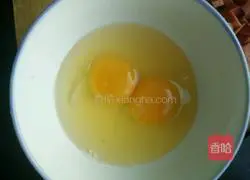 Illustration of how to make radish, ham and egg fried rice 2