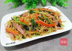 Illustration of Homemade Colorful Vegetable Fried Noodles 11