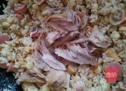 Illustration of how to make fried rice with assorted meatballs 9