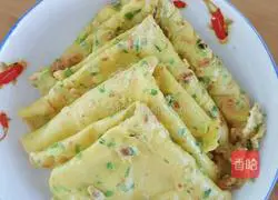 Illustration of how to make green onion egg pancake 6