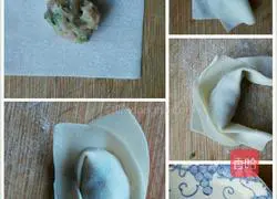 Illustration of how to make pan-fried shrimp and minced meat wontons 7