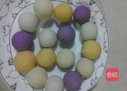 Illustration of how to make colorful taro glutinous rice balls 8