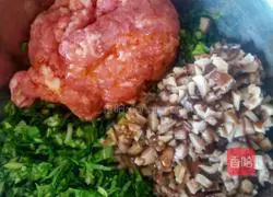 Illustration of how to make rapeseed and mushroom meat buns 4