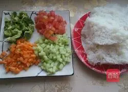 Colorful Egg Fried Rice Illustration of how to do it 2