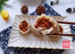 Illustration of how to make minced pork, ham and shaomai 17