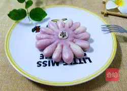 Illustration of how to make purple sweet potato flower steamed buns 18