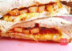 Illustration of making potato egg sandwich 14