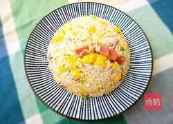 Illustration of how to make lard fried rice 11