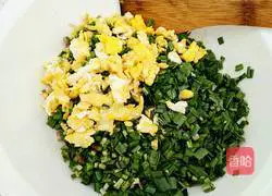 Illustration of how to make leek vegetarian dumpling stuffing 5