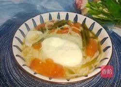 Illustration of how to make egg tomato rice noodles (oil-free version) 11