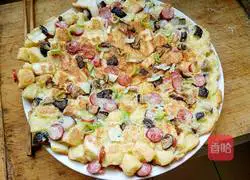 Steamed buns and diced eggs Illustration of how to make cake 5