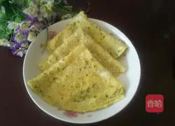 Illustration of how to make green onion and egg pancakes 6