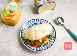 French Salad Illustration of how to make Sauce Luncheon Meat with Lotus Leaf Cake 18