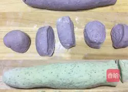 Illustration of how to make colorful steamed buns and black sesame and peanut butter flower rolls 10