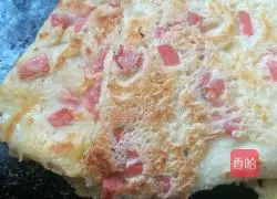 Ham and eggs Illustration of how to make cakes 4