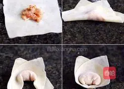 Illustration of how to make pan-fried flower-shaped wontons 2