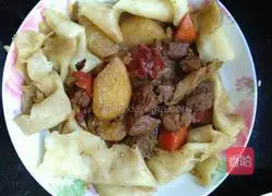 Illustration of how to make mutton stuffed pancakes 14