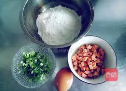 Ham sausage and egg pancakes Practice illustration 1