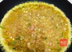 Enoki Mushroom Egg Pancake Recipe Illustration 5