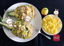Illustration of how to make pineapple, shrimp and egg fried rice 19