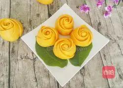 Pumpkin Rose Illustration of how to make steamed buns 18