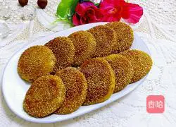 Pumpkin glutinous rice and sesame cake recipe 12