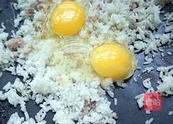 Meat Illustration of how to make fried rice with eggs 8
