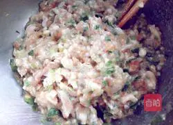 Illustration of how to make onion and pork wonton stuffing 11