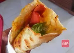 Illustration of home-style egg-filled pancakes 16