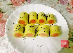 Egg pancake roll.Illustration of how to make it 13
