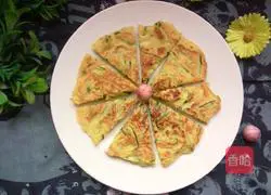 Illustration of how to make cucumber egg pancake 9