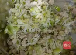 Illustration of how to make pork, radish, vermicelli and green onion buns 2