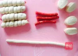 Illustration of how to make sausage steamed buns 2