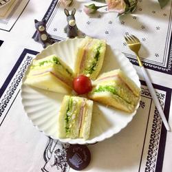 Ham cheese and egg sandwich