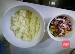 Less oil❤ Recipe for making fried rice with separate golden octopus eggs 2