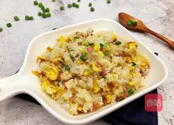Illustration of how to make ham and egg fried rice 11